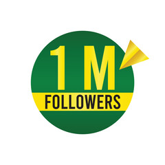 1M, 1 million k followers design