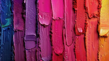 artistic macro shot of diverse lipstick swatches arranged in vibrant rainbow pattern rich creamy textures and shimmering finishes celebrate beauty in all shades and skin tones