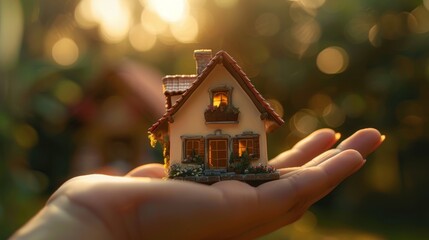 hand holding a home