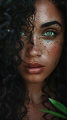 black woman with freckles