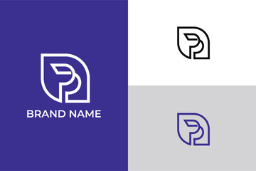 initial letter P leaf logo, minimal leaf letter P logo template, letter P leaf logo, Letter P leaf logo design