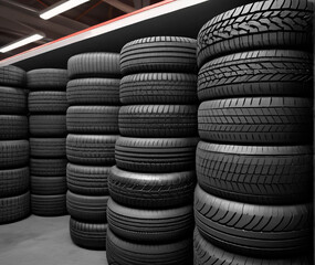 Obraz premium pile of tires