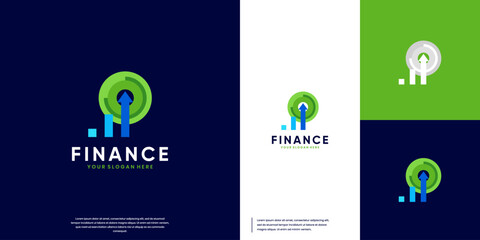 global economic targets, financial consulting, logo design template.