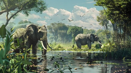 African Elephant, Loxodonta africana, South Africa. 