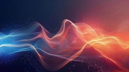 futuristic abstract coral color background with waves and light effects