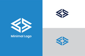 letter FF F hexagon modern iconic abstract business logo, letter SF F triangle icon logo