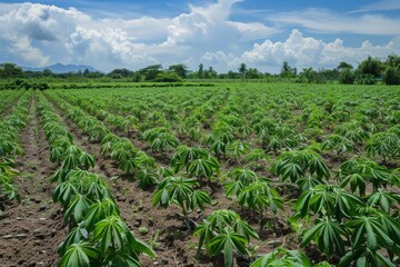 Kanchanaburi farm growing cassava in Huai Krachao