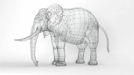 Obraz premium Realistic African Elephant 3D Model for Wildlife Conservation Education and Naturethemed Projects