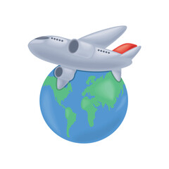 airplane fly around the world