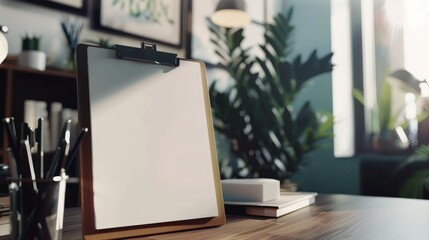 Innovative Office with Clipboard Mockup