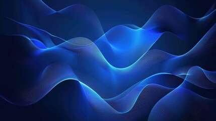 Obraz premium futuristic abstract blue background with waves and light effects