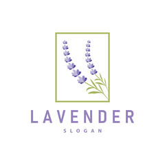 Lavender Logo Elegant Purple Flower Plant Illustration Floral Ornament Design