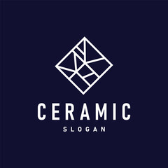 Floor logo simple abstract design home decoration Ceramic tile vector illustration