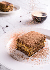 Tiramisu with cocoa powder