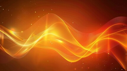 futuristic abstract orange background with waves and light effects