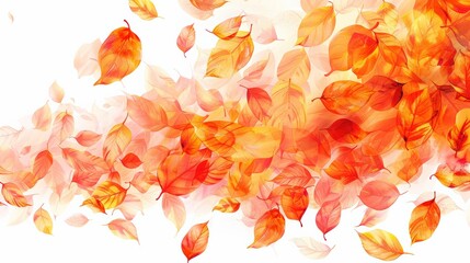 Abstract autumn leaves in vibrant shades of orange and red, creating a seasonal, artistic background with a warm and cozy feel.