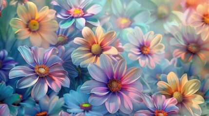a beautiful background with colorful flowers that has a floral pastel appearance