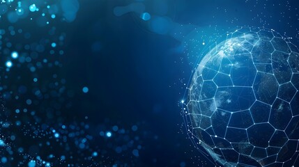 Digital Globe Surrounded by Glowing Hexagonal Network Symbolizing Global Connectivity