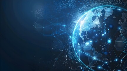 Obraz premium Elegant Global Network Connections Representing Technology and Worldwide