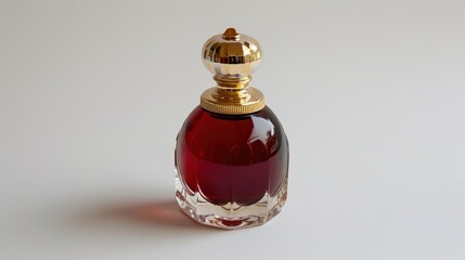 a small elegant perfume bottle with a gold atomizer