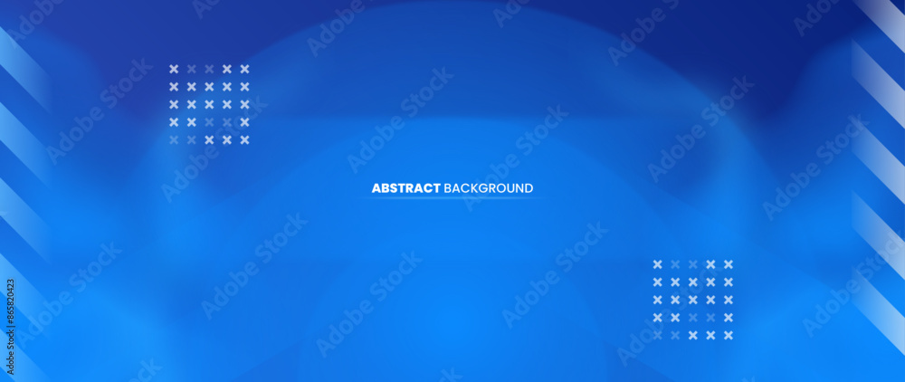 Poster modern blue abstract background with cloud and line effect on the side. horizontal vector template f