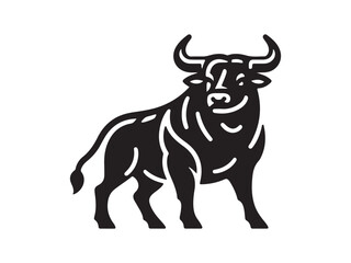 bull on white background