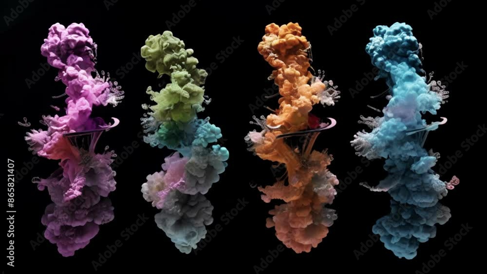 Poster a highresolution animation showcasing the four different types of histones with distinct sequences a