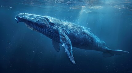 Fototapeta premium The Majestic Blue Whale in the Ocean 