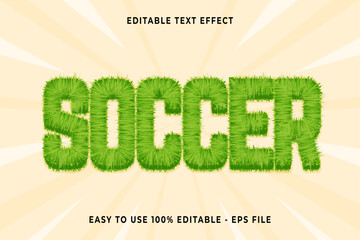 soccer Editable text effect 3d Trendy template style vintage vector