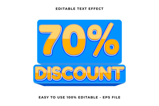 70% discount Editable text effect 3d Trendy template style vintage vector