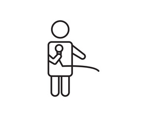 Singer with microphone icon vector symbol design illustration