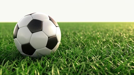 Obraz premium Close up Soccer ball on field background isolated on white