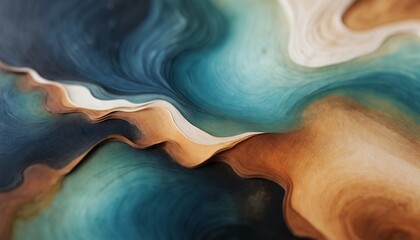 Fluid Art Abstract Patterns MarbleLike Texture Swirling Colors Deep Blues Turquoise Beige White Organic Flow Background Wallpaper