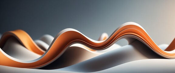 Abstract Wavy Orange White Modern Dynamic Layered Futuristic Background Wallpaper
