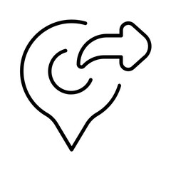 share location icon with thin style, perfect for user interface projects