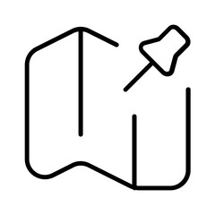 pin map icon with thin style, perfect for user interface projects