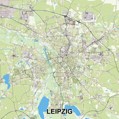 Leipzig, Germany map poster art