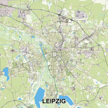 Leipzig, Germany map poster art