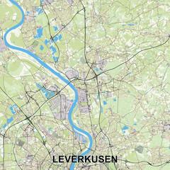Leverkusen, Germany map poster art