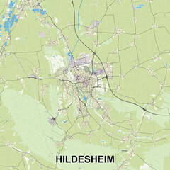 Hildesheim, Germany map poster art