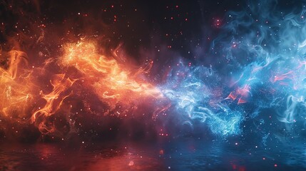 Fototapeta premium Blue and red electricity isolated on transparent background.electrical charge