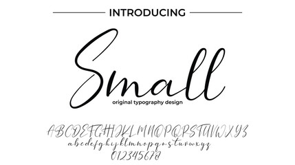 Small Font Stylish brush painted an uppercase vector letters, alphabet, typeface