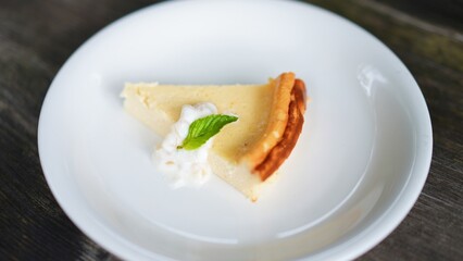 Delicious Cheesecake on a White Plate