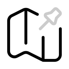 pin map icon with duoline style, perfect for user interface projects