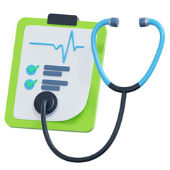 medical check up 3d healthy lifestyle icon illustration