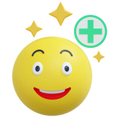 positive mind 3d healthy lifestyle icon illustration