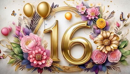 Sweet 16 Birthday Celebration Floral Design