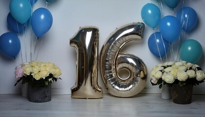 Sweet Sixteen Party Balloon Decorations