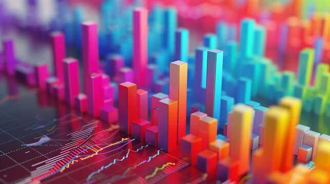 business economy growth 3d graph - Powered by Adobe