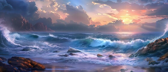 Fototapeta premium Seascapes and Waterscapes Desktop Wallpaper for Ultrawide Screen 21:9